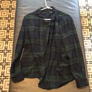 Madewell Green & Navy Flannel